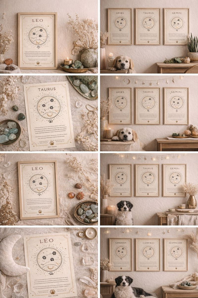 Pawoscope Cancer Horoscope Poster for Dogs – Celestial Charm for Pet Owners