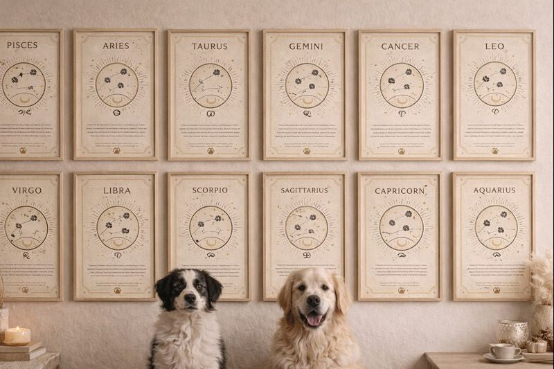 Pawoscope Virgo Horoscope Poster for Dogs – Earth Sign Charm for Loyal Pet Owners